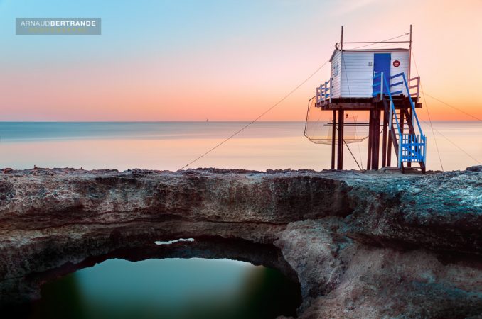 Carrelet à St-Palais sur mer au coucher du soleil