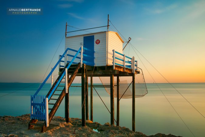 Carrelet à St-Palais sur mer au coucher du soleil