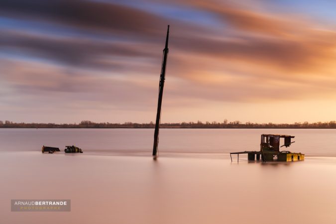 Epave Frisco au coucher du soleil